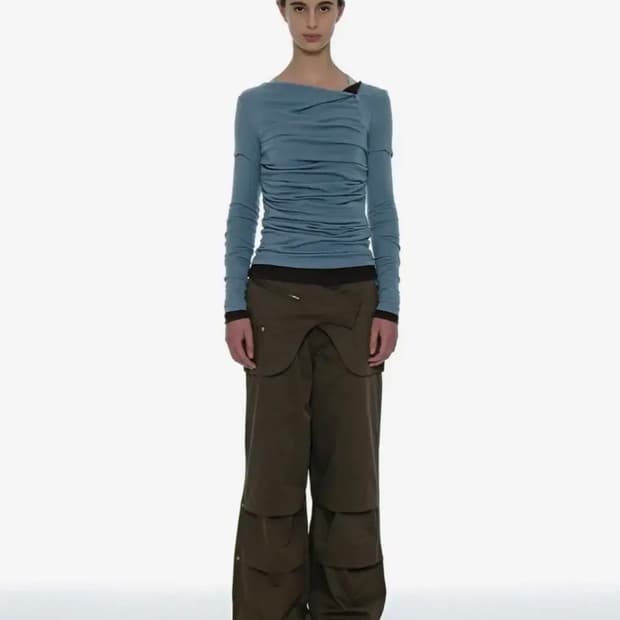 파르티멘토 우먼 레이어드 파라슈트 팬츠 브라운