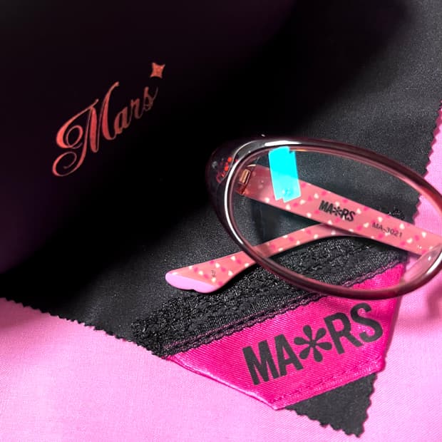 MA*RS 마즈 오네갸루 핑크 하트 도트 안경 y2k 긱시크 MARS