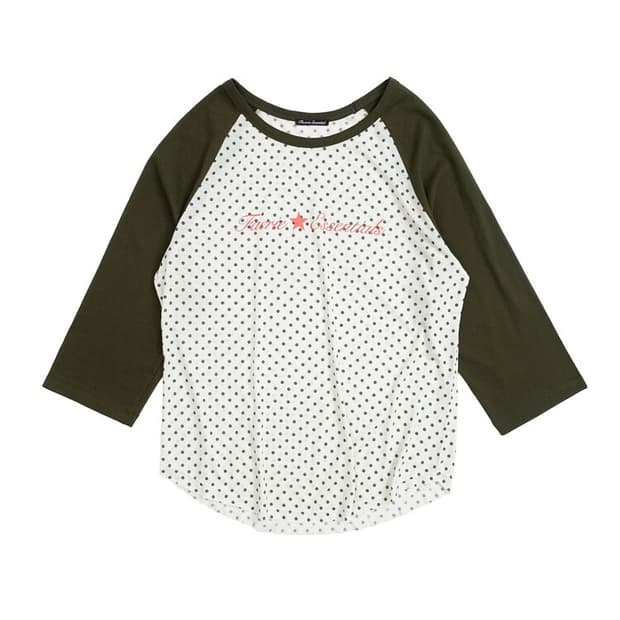 [F.E.E.S] dot raglan sleeve top (khaki)