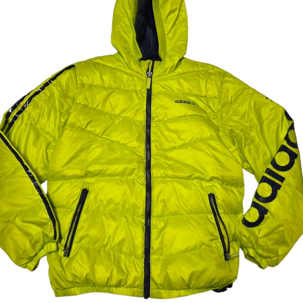 아디다스 네오 형광 후디패딩s 68/52 실측M