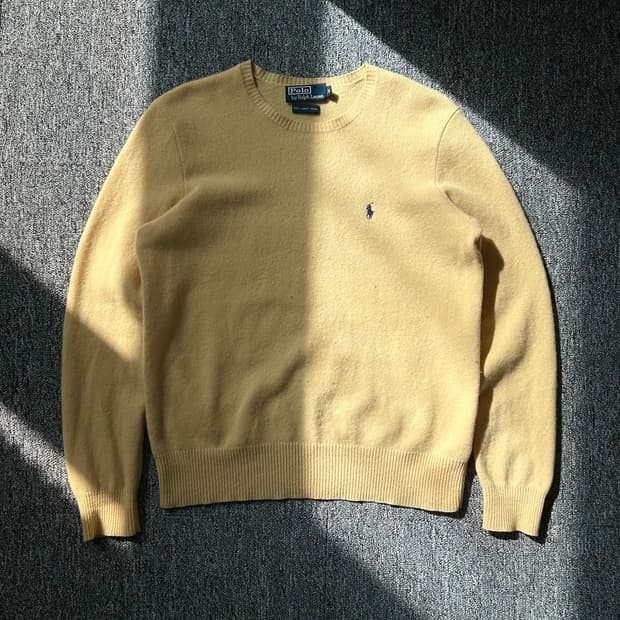 폴로 랄프로렌 램스울 옐로우 니트 