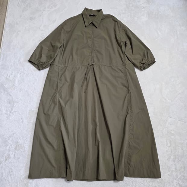 (XL)여성 유니클로 집업 바스락 원피스 올리브 봄여름