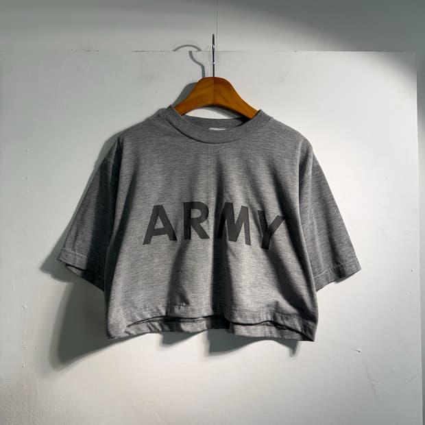 U.S ARMY 미군복 보급용 그레이 반팔 크롭기장 커스텀 S C610