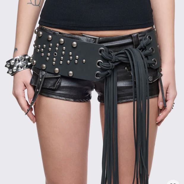 Minga London Petra black fringe belt