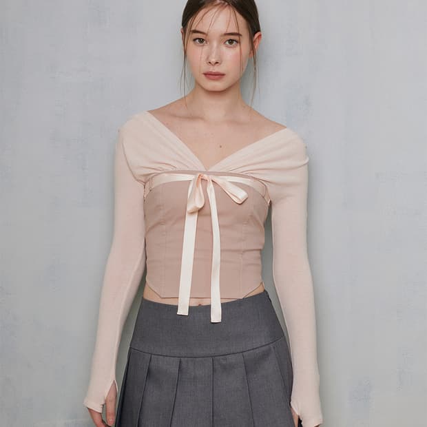 Notyourrose 낫유어로즈 미우탑 miu top pink