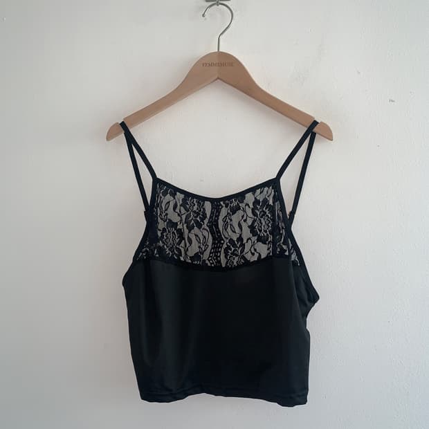 Lace sleeveless top(black)
