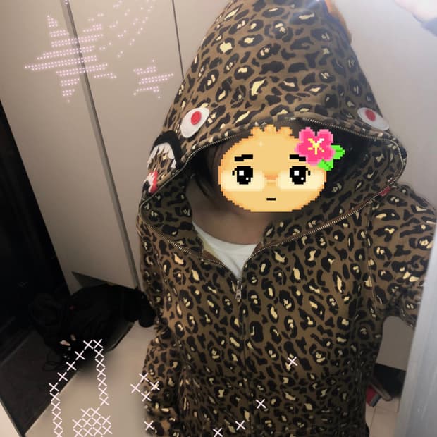 희귀 👑) 베이프 레오파드 호피 샤크 후드집업 