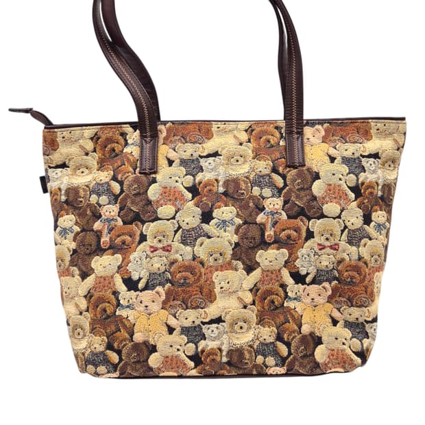 90s 야마토야 테디베어 고블랭 엔틱 쇼퍼백