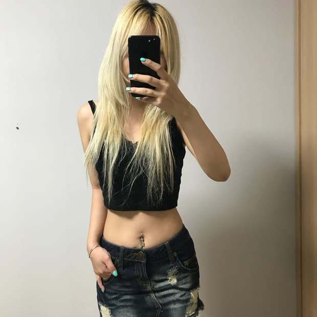 vtg denim skirt