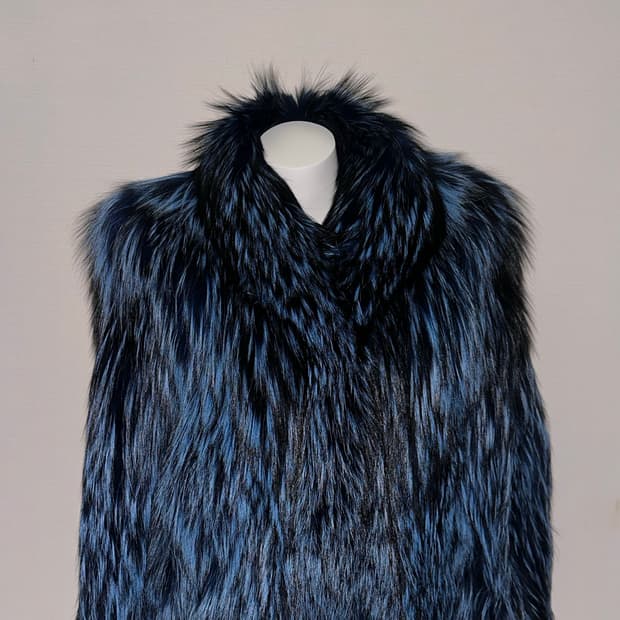 빈티지 블루 폭스 퍼자켓