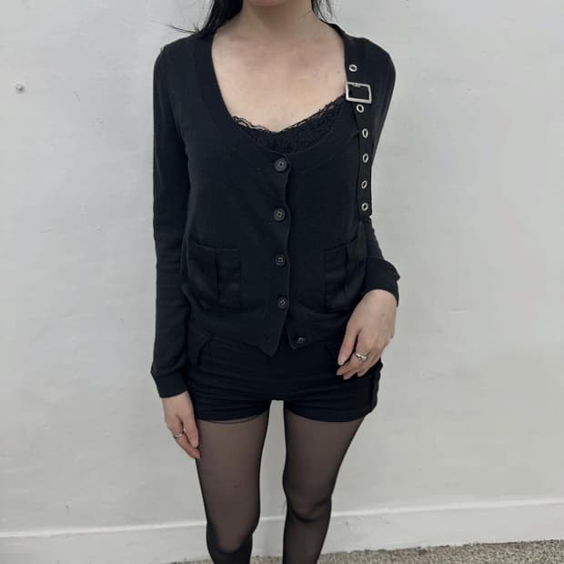 Punk eyelet detail cardigan