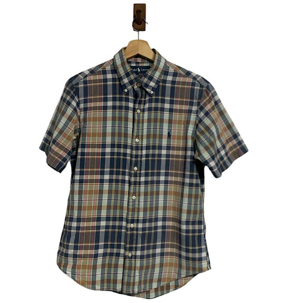 폴로 랄프로렌 반팔 체크 셔츠 M