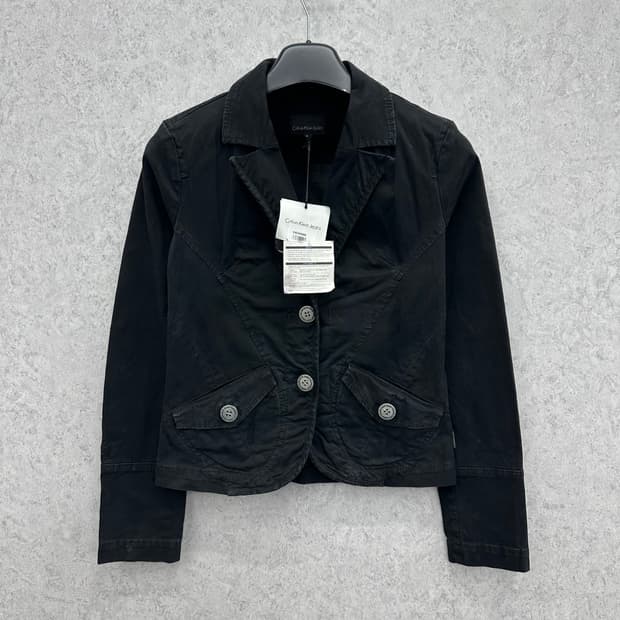 95 캘빈클라인 여자 2버튼 워싱 숏 자켓
