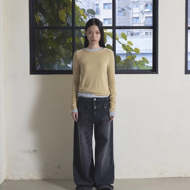 오데스 [ESSENCIAL] DOUBLE WAIST DENIM PANTS