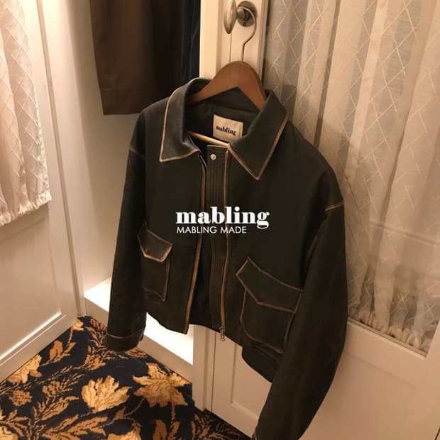 마블링 레더 자켓