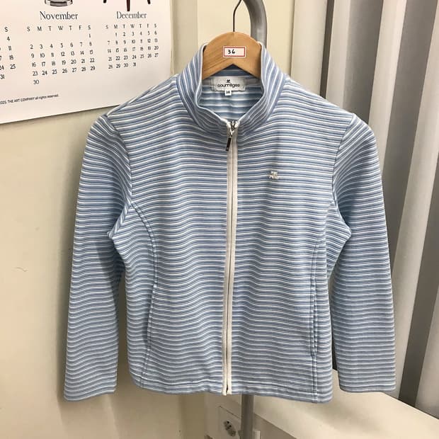 꾸레쥬 로고 단가라 집업