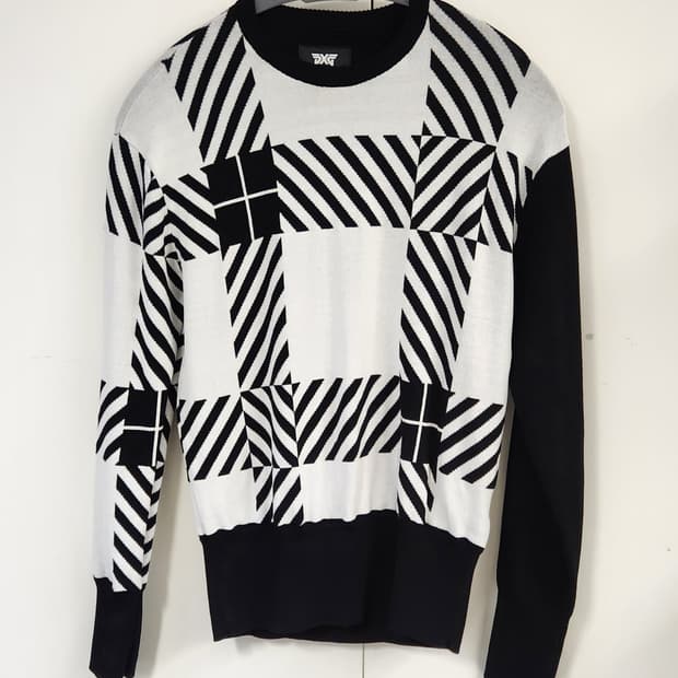 PXG 골프 블랙 앤 화이트 패턴 니트 XS