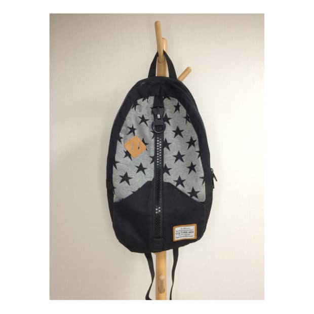 빈티지 그레이 별 무늬 패턴 백팩