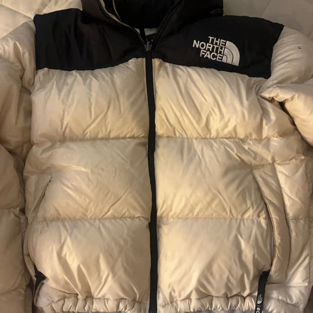 눕시 노스페이스 패딩 크림 여성용 M