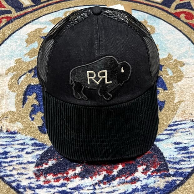 RRL 코듀로이 데님 빌 트러커 캡