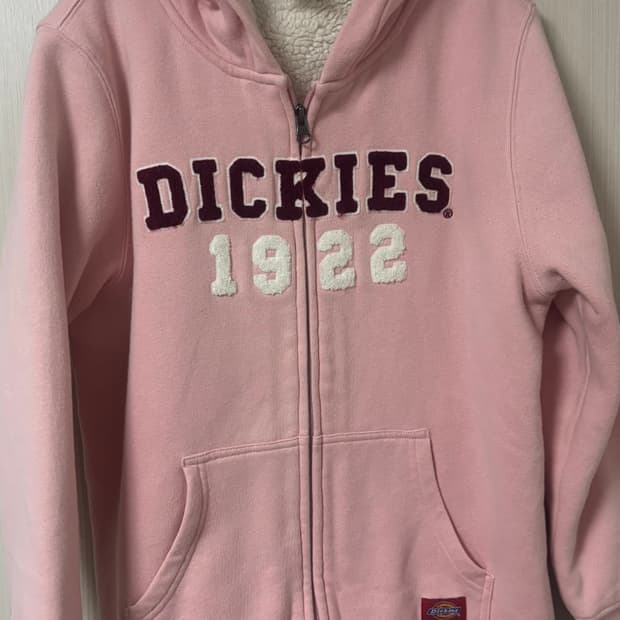 디키즈 양털 핑크 후드집업