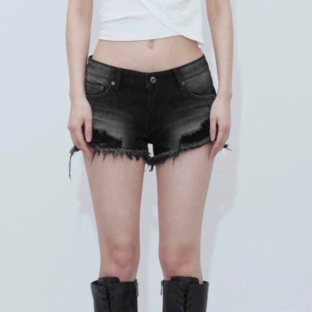 보헤미안서울 darkness low waist shorts M