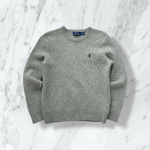 폴로 랄프로렌 램스울 그레이 니트 