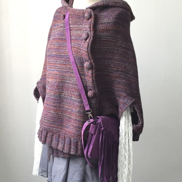 히피 제주 니트 판쵸(착샷O)