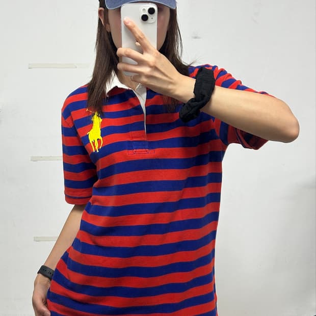 폴로 랄프로렌 빅포니 스트라이프 카라 티셔츠