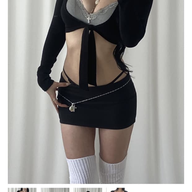 엔젤넘버555 Basic Low-Waist Mini Skirt 