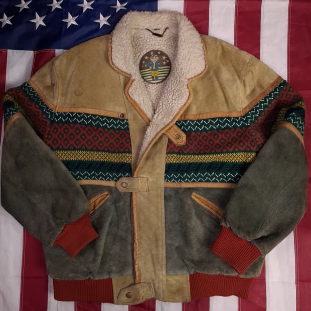 80's 빈티지 리얼스웨이드 나바호 쉐르파 자켓