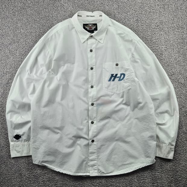 할리데이비슨 스펠아웃 포켓 화이트 셔츠 ( XL ) / 11495