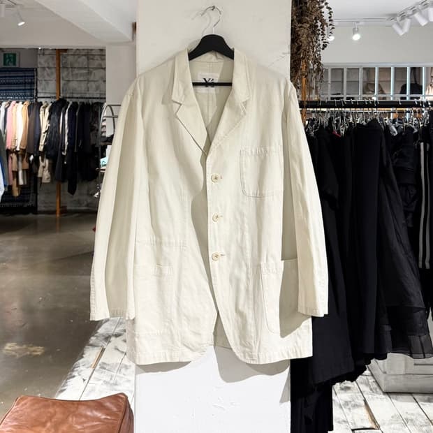 y's 아이보리 코튼 멀티 포켓 3b 블레이저 자켓