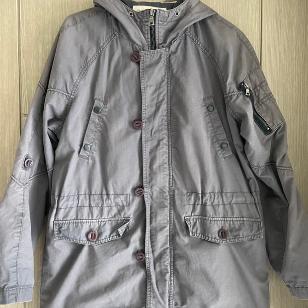 Guess 그레이 하구미 그런지 갸루 후드 야상