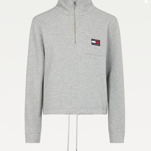 타미힐피거 타미진스 배지쿼터집 맨투맨 반집 양도 그레이