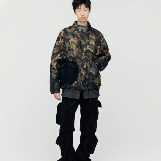 앤더슨벨 뉴 멀티 포켓 카모플라쥬 퀼티드 점퍼 S