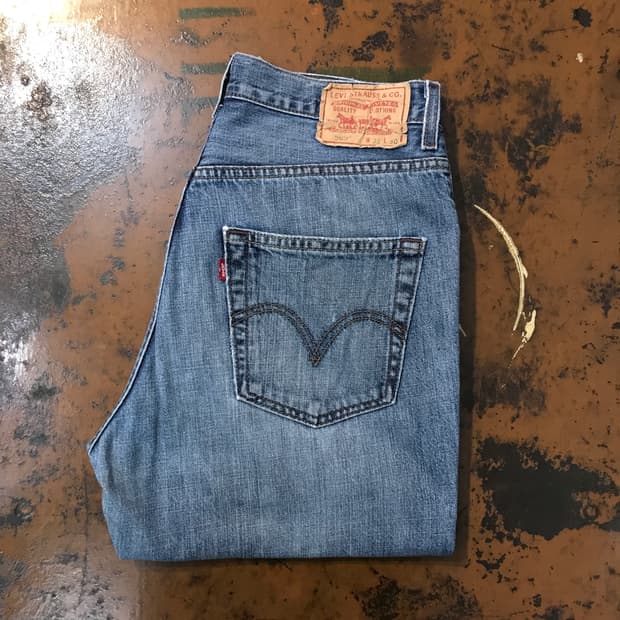리바이스 569 다크 연청 워시드 데님 팬츠 허리 31 사이즈 