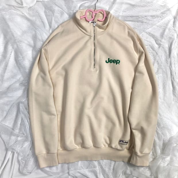 지프 크림 동그리 반집업