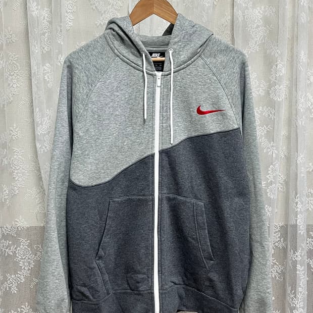 110) 나이키 빅스우시 기모 후드집업 그레이