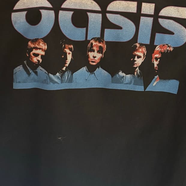 OASIS 2002 World Tour 빈티지 반팔 티셔츠