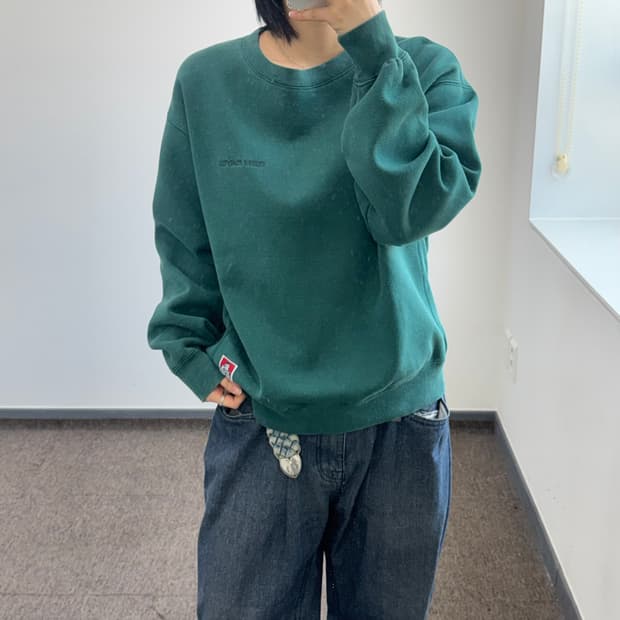 Ben Davis 벤데이비스 스몰로고 그린 맨투맨