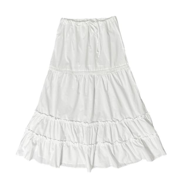 뉴얼린 퓨어 레이스 프릴 롱스커트