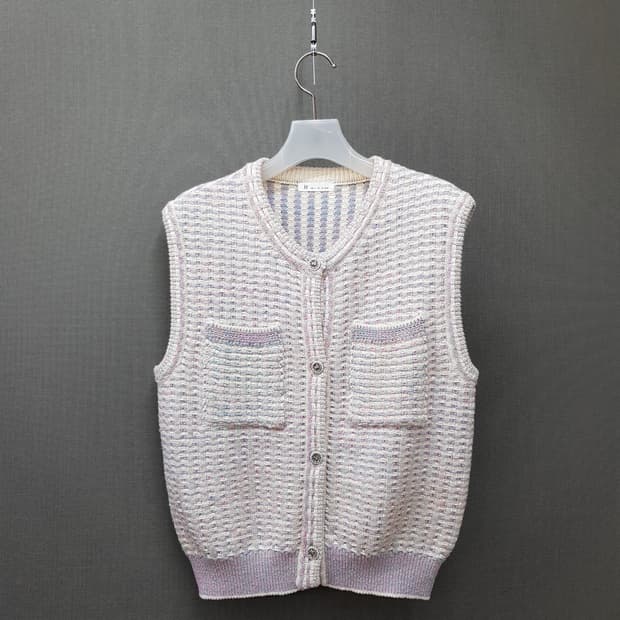 잇미샤 2022 트위드 니트 버튼 베스트 88-94-165사이즈