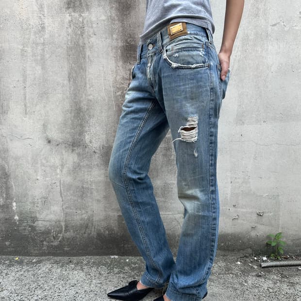 00s 돌체앤가바나 디스트로이드 워싱 팬츠