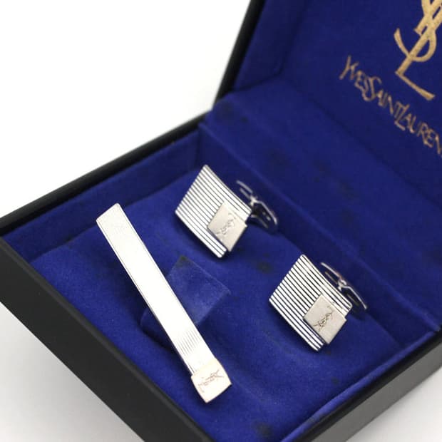 입생로랑 A등급 5.2cm 남자 명품 넥타이핀 커프스 세트