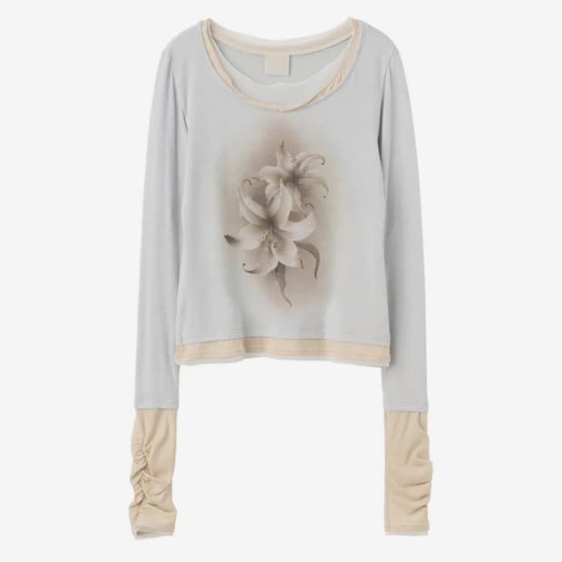 스컬프터 Triple Layered L/S Tee Pale Blue