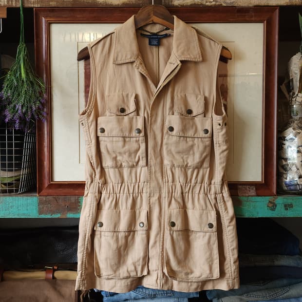 00년대 폴로 랄프로렌 여성용 사파리 코튼 베스트 XS