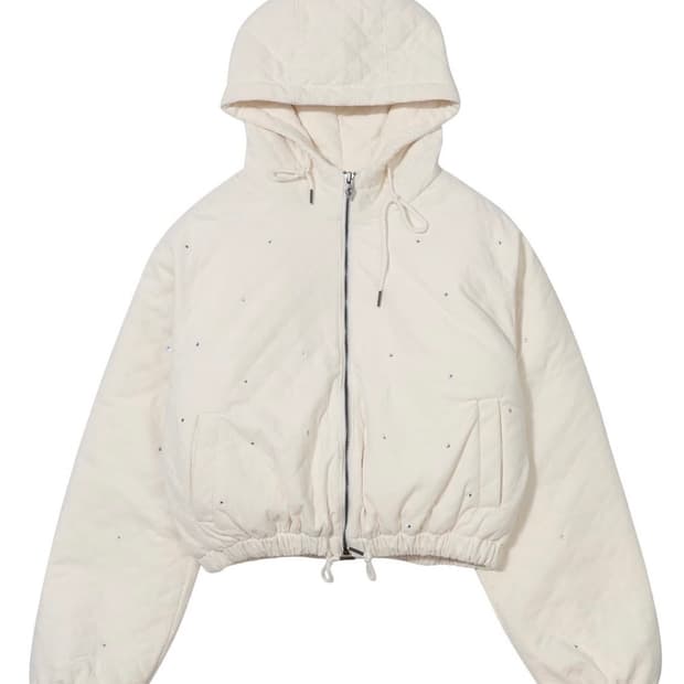 CUBIC QUILTED HOODIE DOWN JACKET