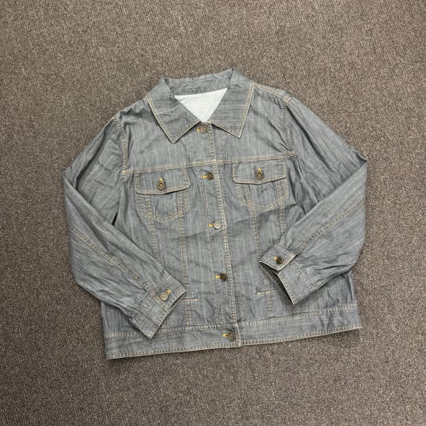 OS)Japanese vintage 여성 흑청 셔츠 자켓