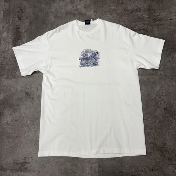 90s 스투시 데드스탁 Five Animal Streets 화이트 그래픽